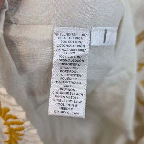 Loft Embroidered Peasant Shift Dress Small Guilded Garden Cotton - Picture 7 of 12